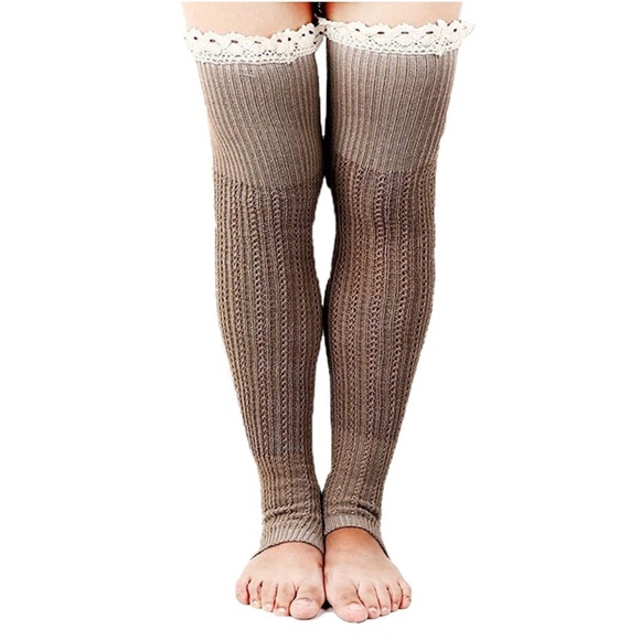 Thigh High Leg Warmers Boot Socks - Picture 2 of 2